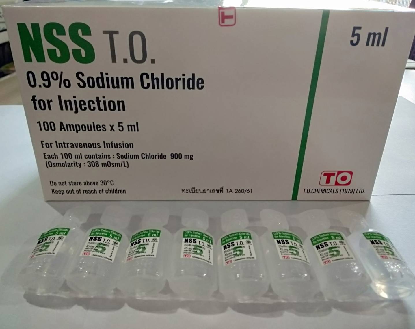 N.S.S  (Normal  saline  0.9%)  IV  5 ml