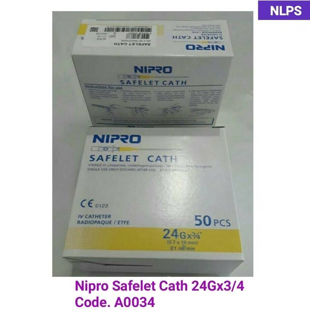 Nipro Safelet cath 24G x 3/4